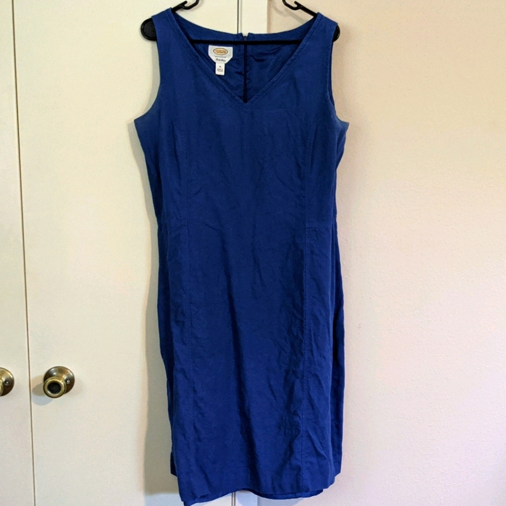 Cobalt Blue Irish Linen Sheath Dress